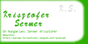 krisztofer sermer business card